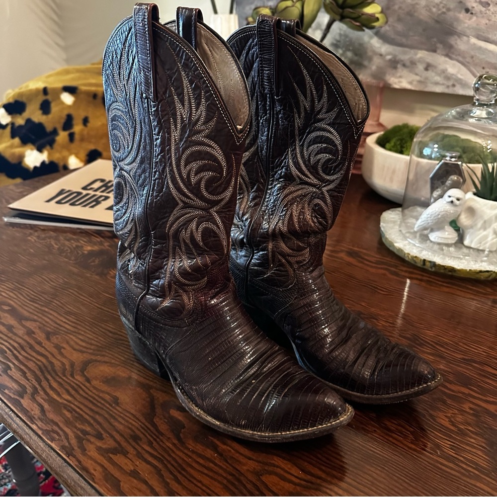 Vintage Dan Post reptile cowboy boots